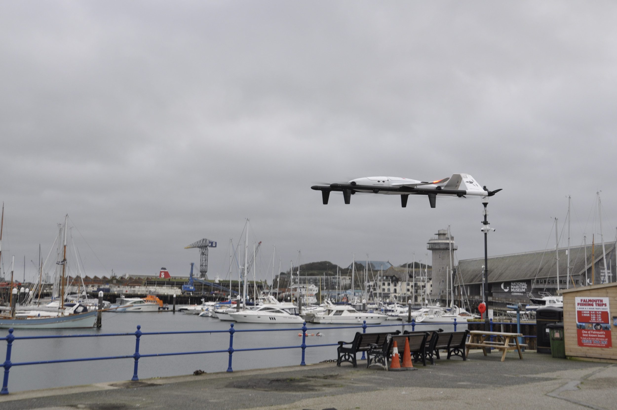 Open Skies Cornwall испытала полеты для подготовки к деятельности дронов от корабля к берегу