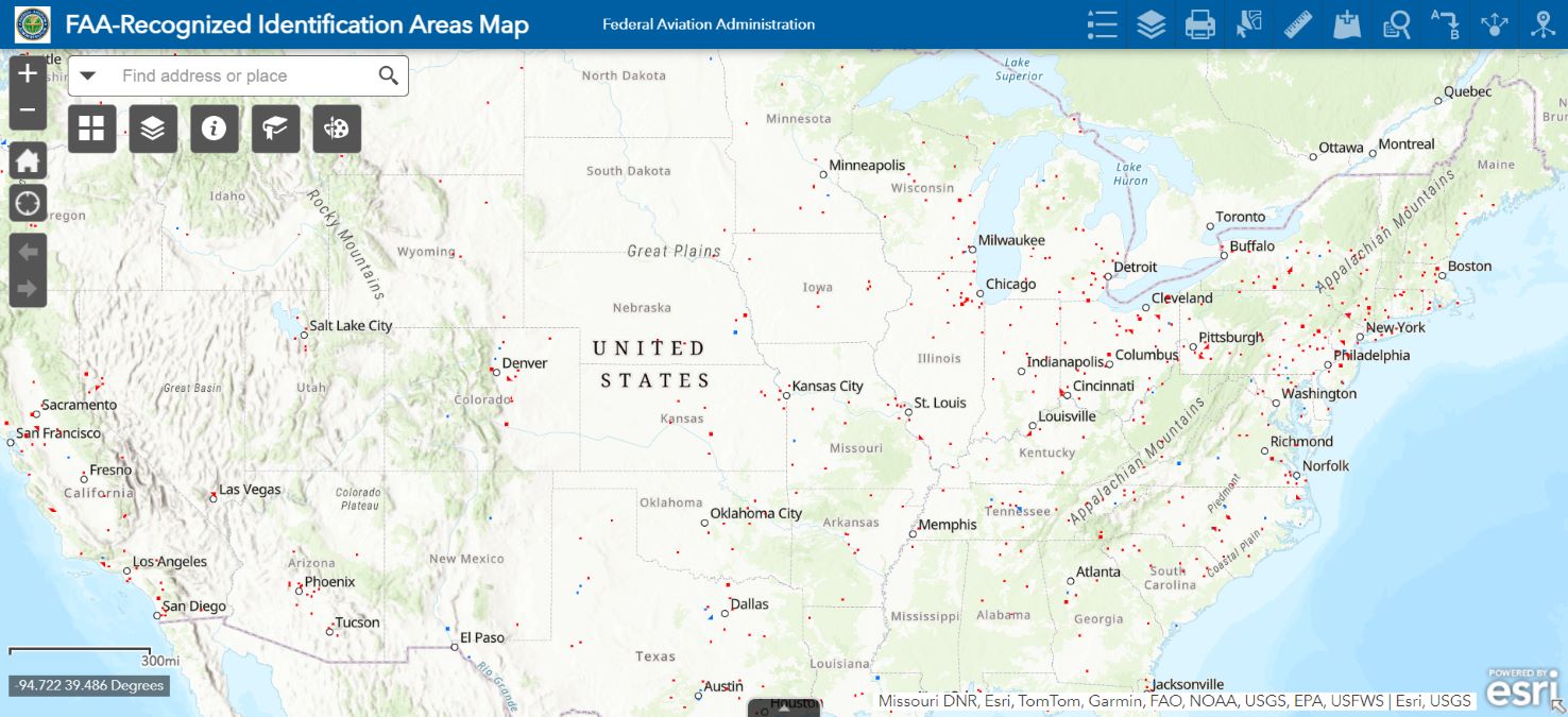 faa drone remote id without fria map safe flying locations