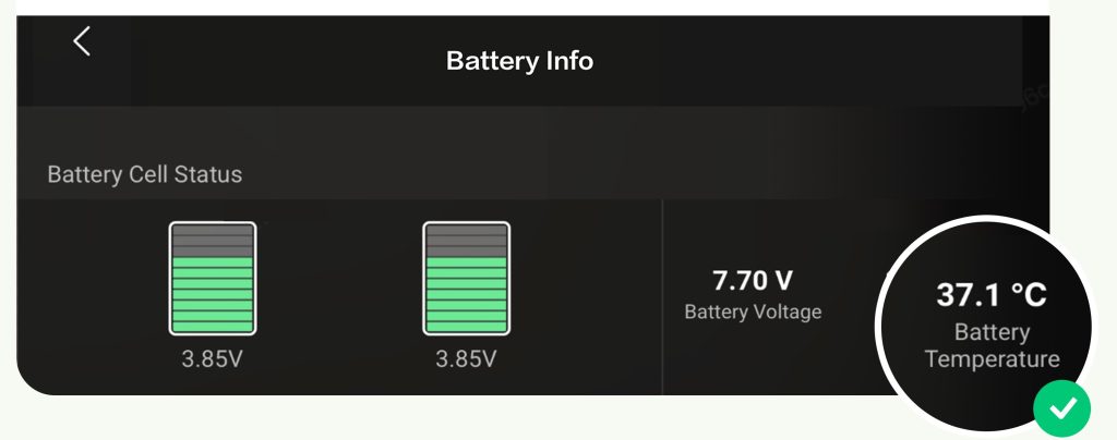 dji drone battery care info temperature check