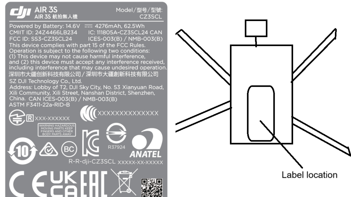 dji air 3s drone fcc