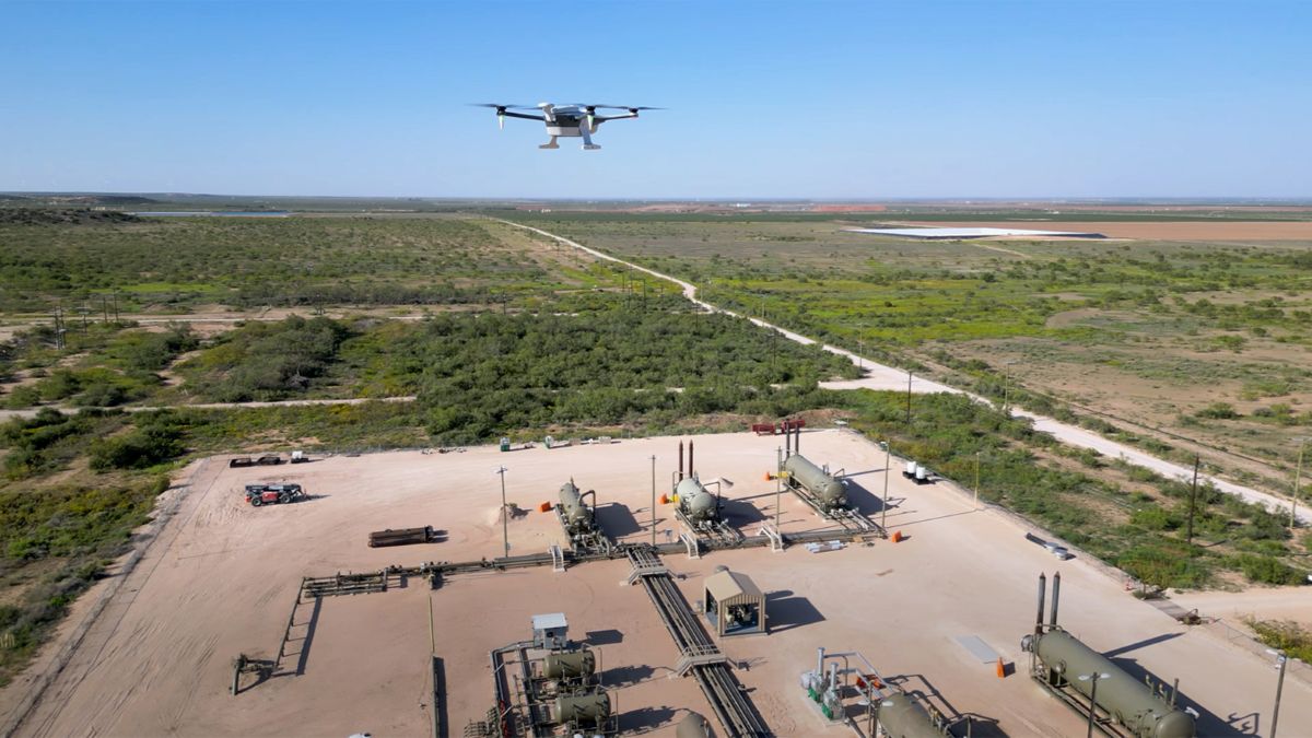 Percepto OGI drone over Chevron methane leak ai