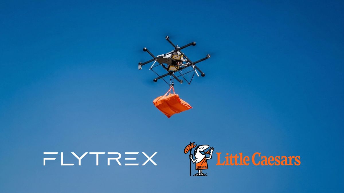 little caesars flytrex pizza drone delivery