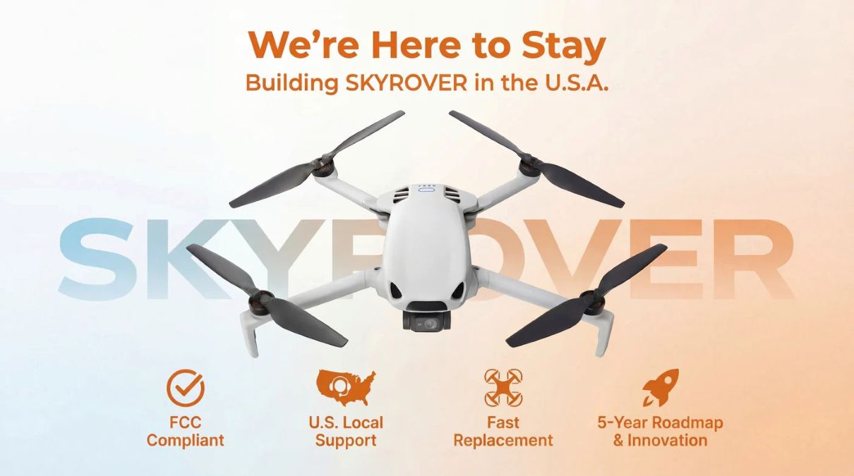 skyrover drone us manufacturing warranty legit fcc
