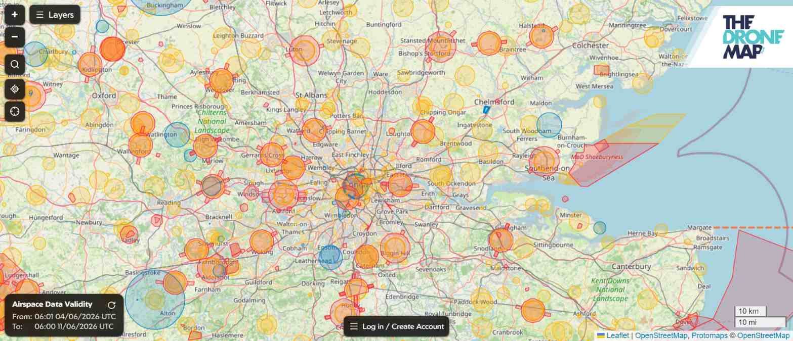 Новая функция The Drone Map помогает британским пилотам избегать конфликтов в воздушном пространстве