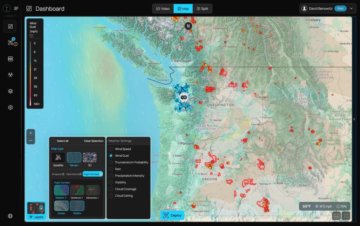 BRINC drone LiveOps wildfire smoke